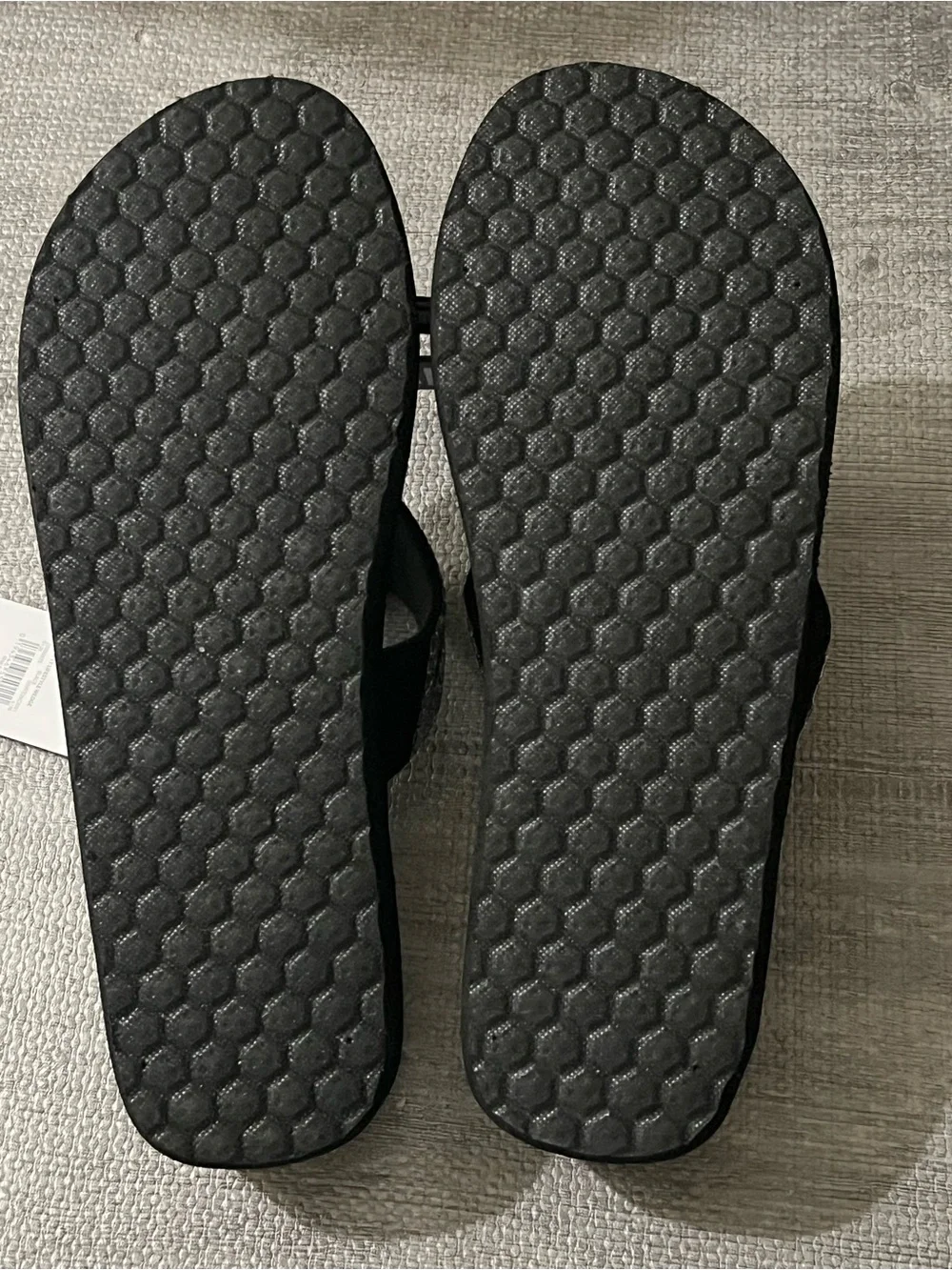 Time and Tru Black Silver Beaded Thong Slip-On Strap Sandals Women’s US 11